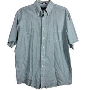 Arrow Dover White Blue Stripes Short Sleeve Men's Casual Large Shirt  Casual